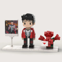 YSHomy Custom Single-Person Brick Figure from Your Photo - Flower Style