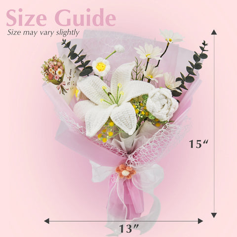 YSHomy Crochet Big Lily Flower Bouquet-Pink
