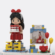 Custom birthday brick figure with age number, style B