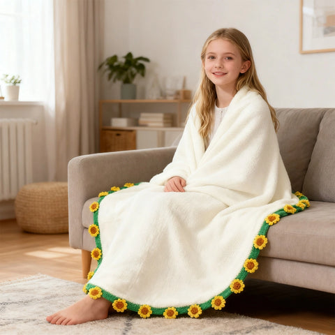 YSHomy Cashmere Flower Blanket Gift Box Set