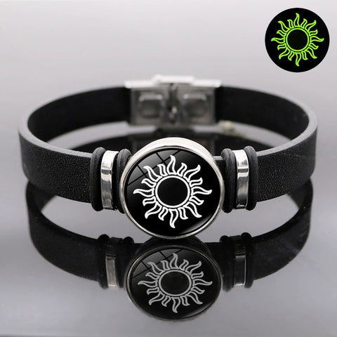 YSHomy Sun & Moon Glow-In-The-Dark Leather Couple Bracelets