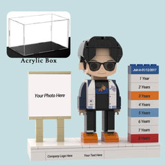 YSHomy Custom Brick Figure For Work Anniversary  - Photo Frame