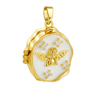 YSHomy Enamel & Crystal Gold-Plated Copper Pendant with Personalized Photo