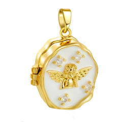 YSHomy Enamel & Crystal Gold-Plated Copper Pendant with Personalized Photo