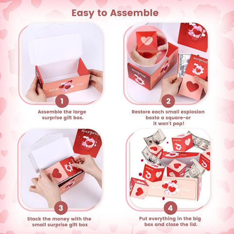 LOVE Surprise Pop Up Box with 16 PCS Exploding Pop-Up Box