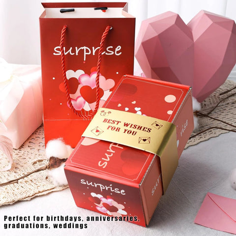 LOVE Surprise Pop Up Box with 16 PCS Exploding Pop-Up Box