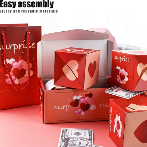 LOVE Surprise Pop Up Box with 16 PCS Exploding Pop-Up Box