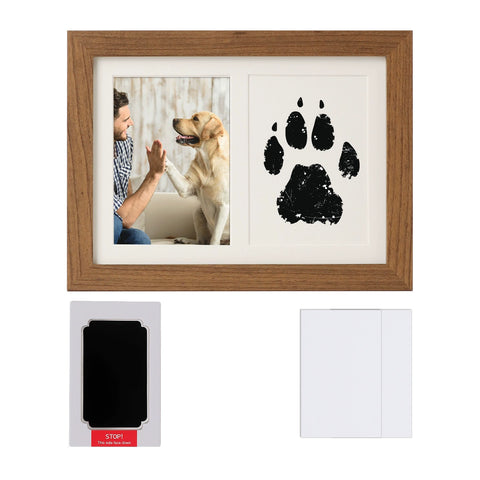 YSHomy 7 Inch Custom Photo Frame with Pet Paw Print