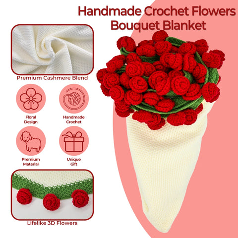 YSHomy Cashmere Flower Blanket Gift Box Set