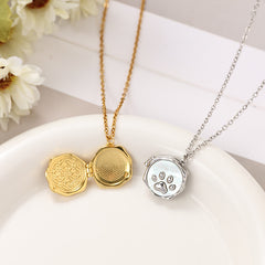 YSHomy Shell Cat Paw Necklace with Personalized Photo