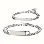 YSHomy Braccialetti in acciaio inossidabile con testo personalizzato