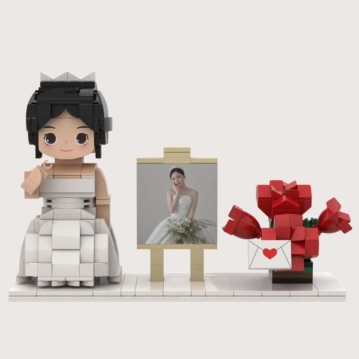 YSHomy Custom Single-Person Brick Figure from Your Photo - Flower Style