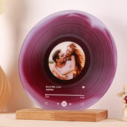YSHomy Custom Photo Vinyl Record Style Night Light