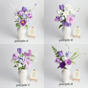 YSHomy Set di Fiori all'Uncinetto Serie Viola (Senza Vaso)