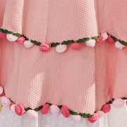 Couverture en crochet de fleurs roses YSHomy - Roses roses ombrées