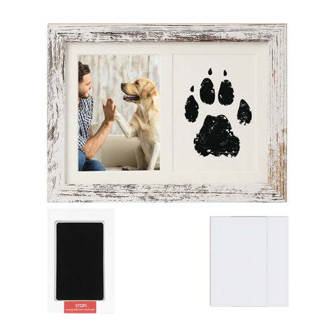 YSHomy 7 Inch Custom Photo Frame with Pet Paw Print