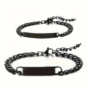 YSHomy Braccialetti in acciaio inossidabile con testo personalizzato