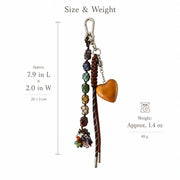 YSHomy Colgante para bolso con gema natural y corazón de madera personalizado