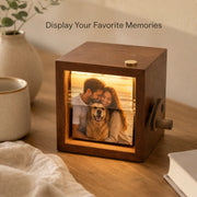 Boîte photo YSHomy personnalisée en bois avec lumière et gravure