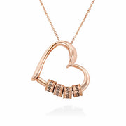 YSHomy personalisierte 18K-vergoldete Halskette mit Herzanhänger und Perle