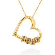 YSHomy personalisierte 18K-vergoldete Halskette mit Herzanhänger und Perle