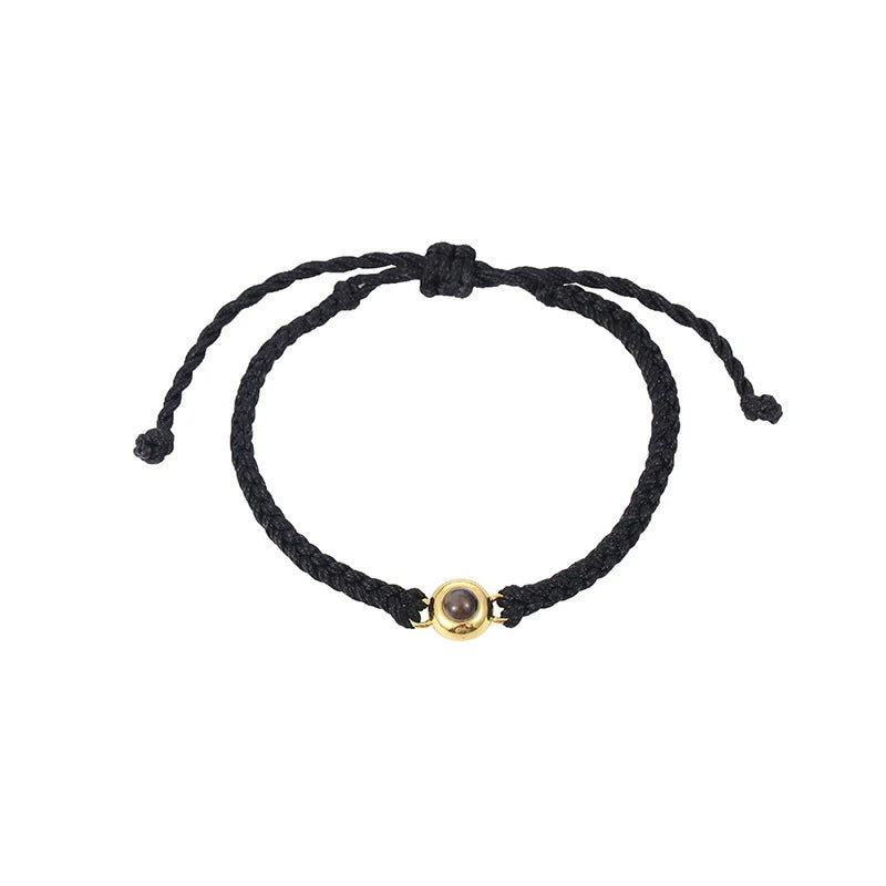 YSHomy 18K Gold-Plated Projection Bracelet with Personalized Hidden Photo/Text