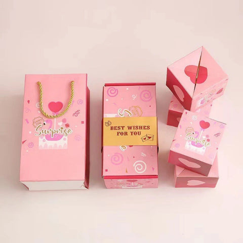 LOVE Surprise Pop Up Box with 16 PCS Exploding Pop-Up Box