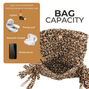 YSHomy Crochet Handbag with Tassels on Two Sides-Leopard Print