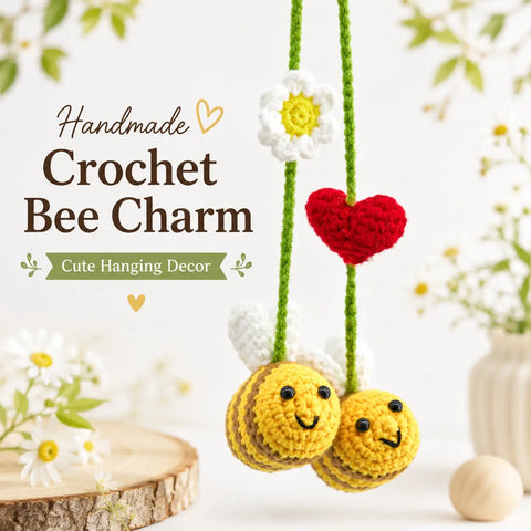 YSHomy Crochet Cute Bee & Flower Car Hanging