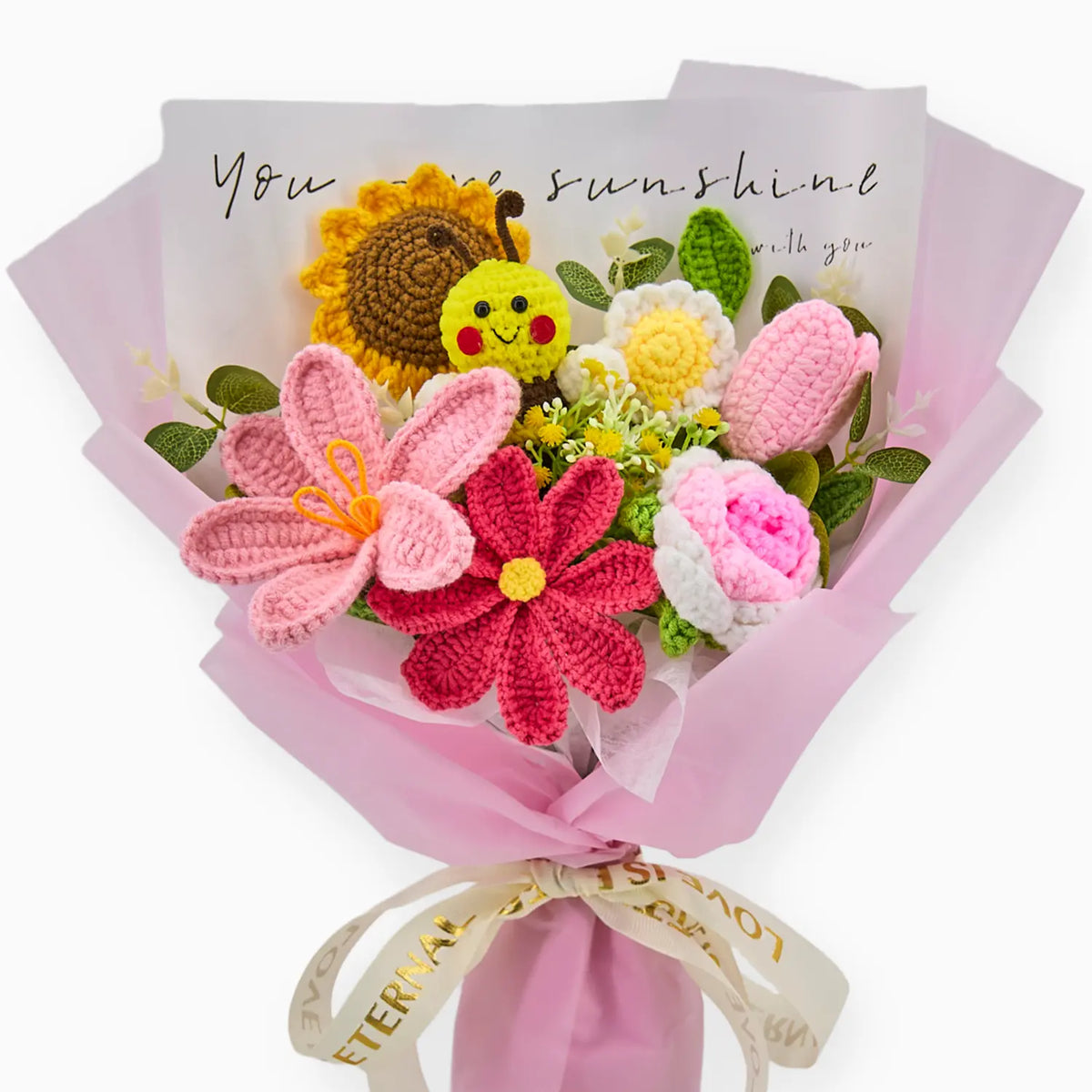 YSHomy Crochet Bee Rose Tulip Sufllower Bouquet for For Kids (Order: 20251107-1212)