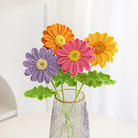 YSHomy Crochet Flowers of Gerbera Daisy (Set of 2)