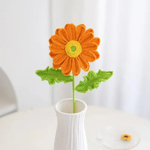 YSHomy Crochet Flowers of Gerbera Daisy (Set of 2)