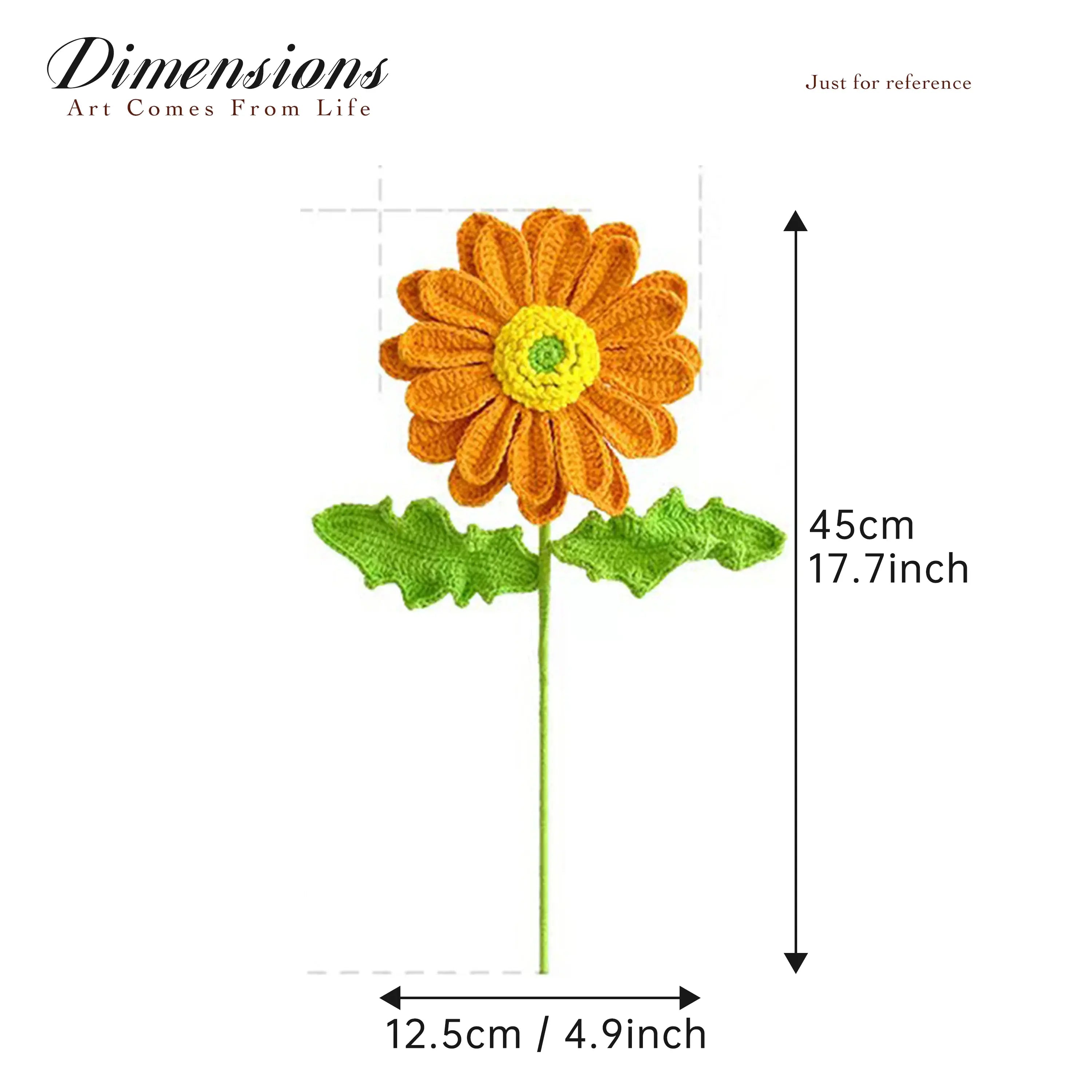 YSHomy Crochet Flowers of Gerbera Daisy (Set of 2)