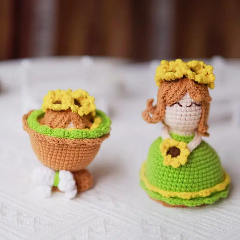 YSHomy Crochet Two-Sided Doll Toy for Keychain or Desk Decor