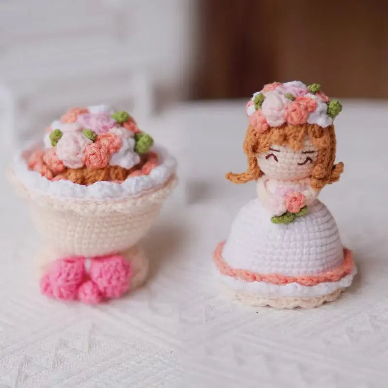 YSHomy Crochet Two-Sided Doll Toy for Keychain or Desk Decor