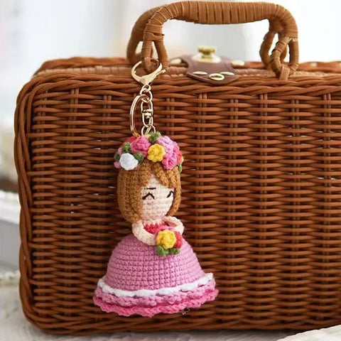 YSHomy Crochet Two-Sided Doll Toy for Keychain or Desk Decor