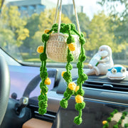 YSHomy Crochet Car Hanging with Yellow Flowers