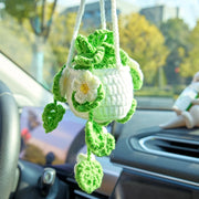 YSHomy Hollowed-Out Crochet Car Hanging-Light Green