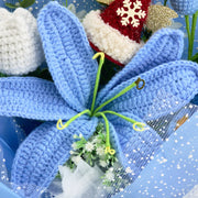 YSHomy Crochet Grand Bouquet de Fleurs Lys-Bleu