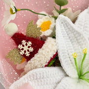 YSHomy Gehäkelter Große-Lilien-Strauß – Rosa