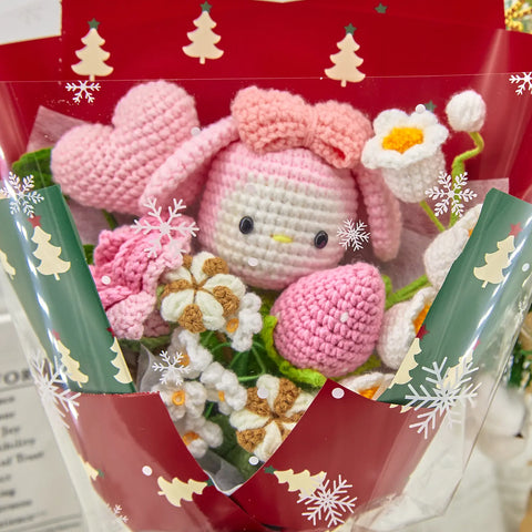 YSHomy Crochet Christmas Bouquet with Melody