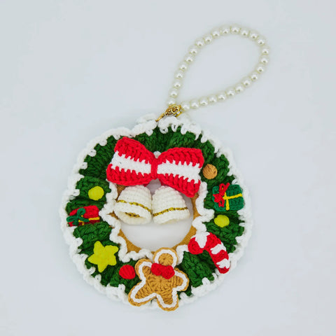 Couronne de Noël au crochet, cintre de Noël, décoration murale de Noël, décor d’arbre de Noël, décor de Noël, cadeau de Noël