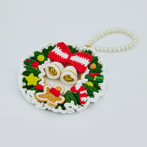 Couronne de Noël au crochet, cintre de Noël, décoration murale de Noël, décor d’arbre de Noël, décor de Noël, cadeau de Noël