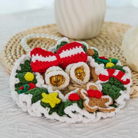 Couronne de Noël au crochet, cintre de Noël, décoration murale de Noël, décor d’arbre de Noël, décor de Noël, cadeau de Noël