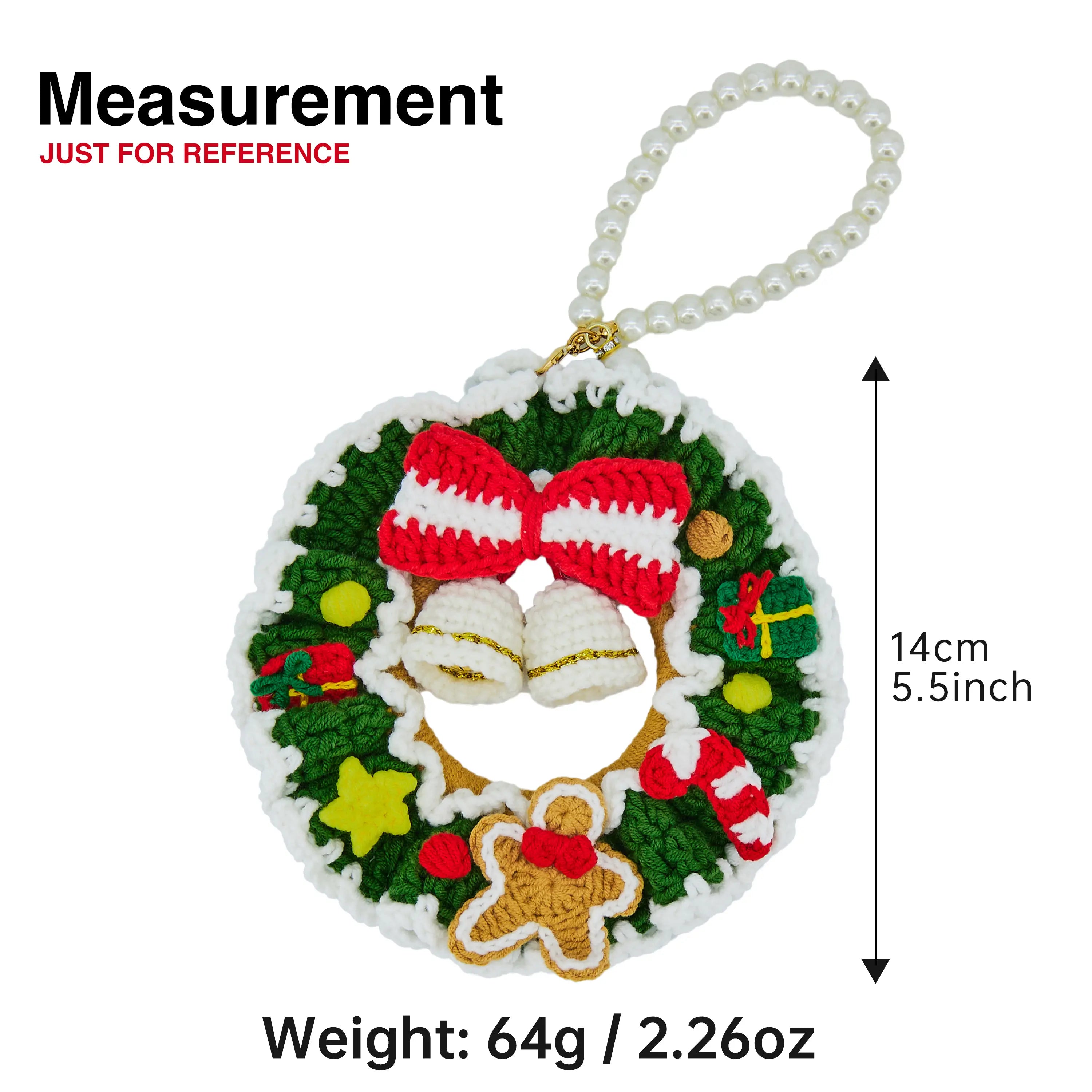 Couronne de Noël au crochet, cintre de Noël, décoration murale de Noël, décor d’arbre de Noël, décor de Noël, cadeau de Noël