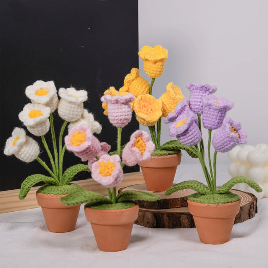 YSHomy Crochet Lily of the Valley Pottery Pot Series
