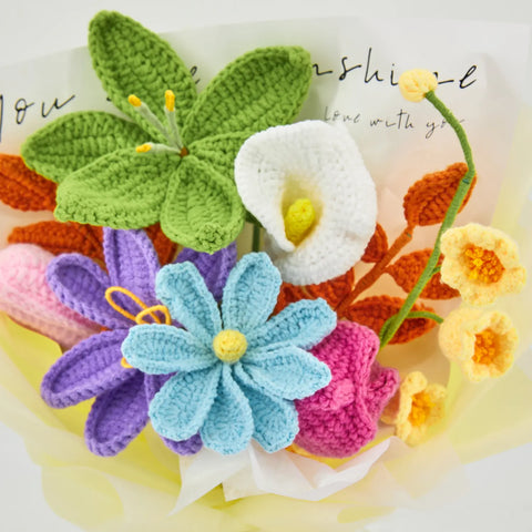 YSHomy Crochet Colorful Flower Bouquet