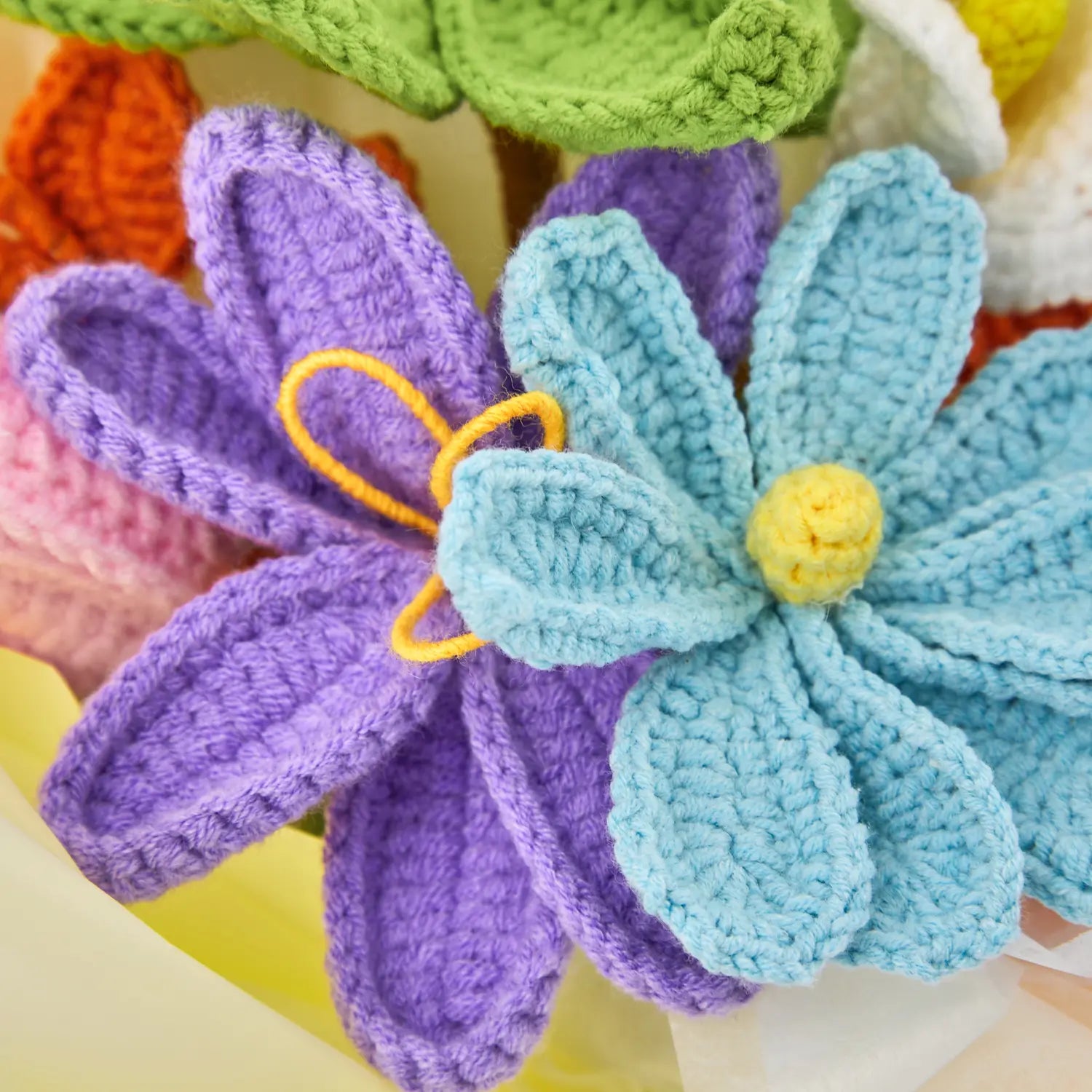 YSHomy Crochet Colorful Flower Bouquet