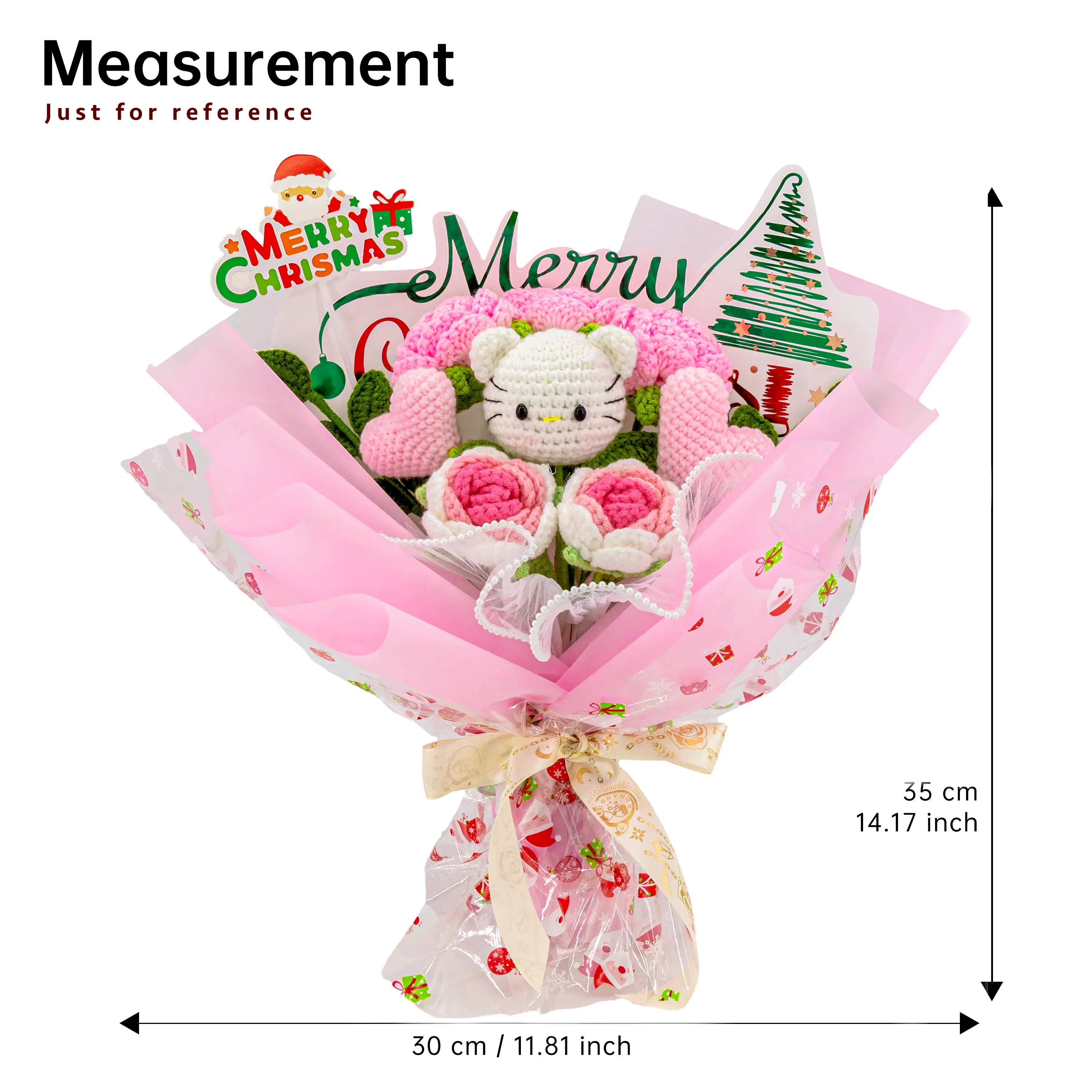 YSHomy Wrapped Crochet Flowers Bouquet with HK for Christmas
