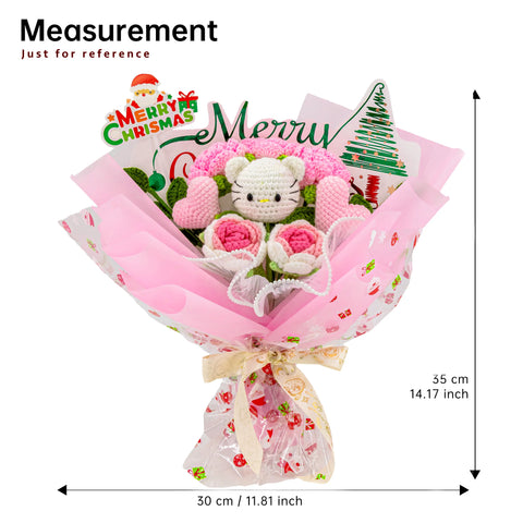YSHomy Wrapped Crochet Flowers Bouquet with HK for Christmas